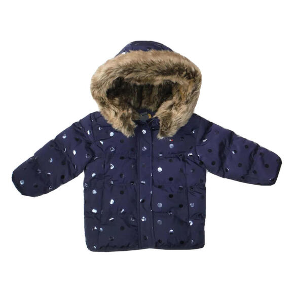 TOMMY HILFIGER $129 GIRLS BLUEWINTERPUFFER JACKET COAT SIZE XXS (2-3) NEW